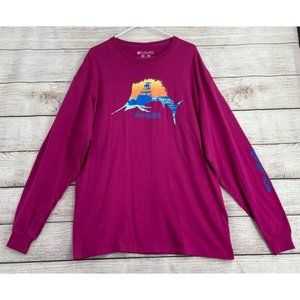 Columbia PFG Swordfish Long Sleeve T-Shirt Men's Size XL Purple‎
